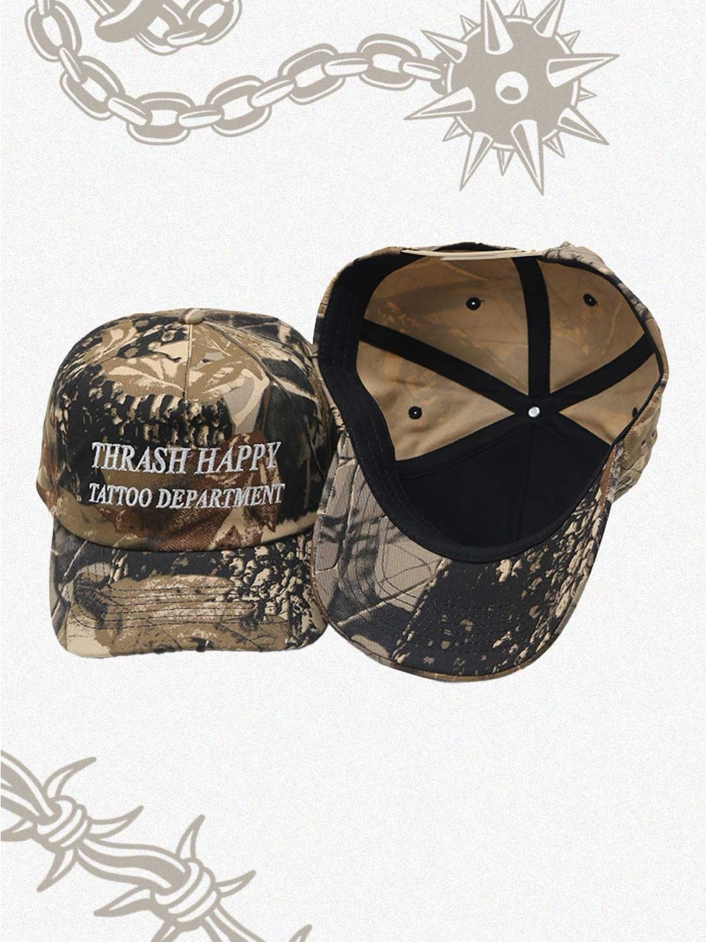 Trash Happy Tattoo Dept Camp Dad Hat/ Baseball Cap Adjustable Streetwear Skate - Picture 3 of 3